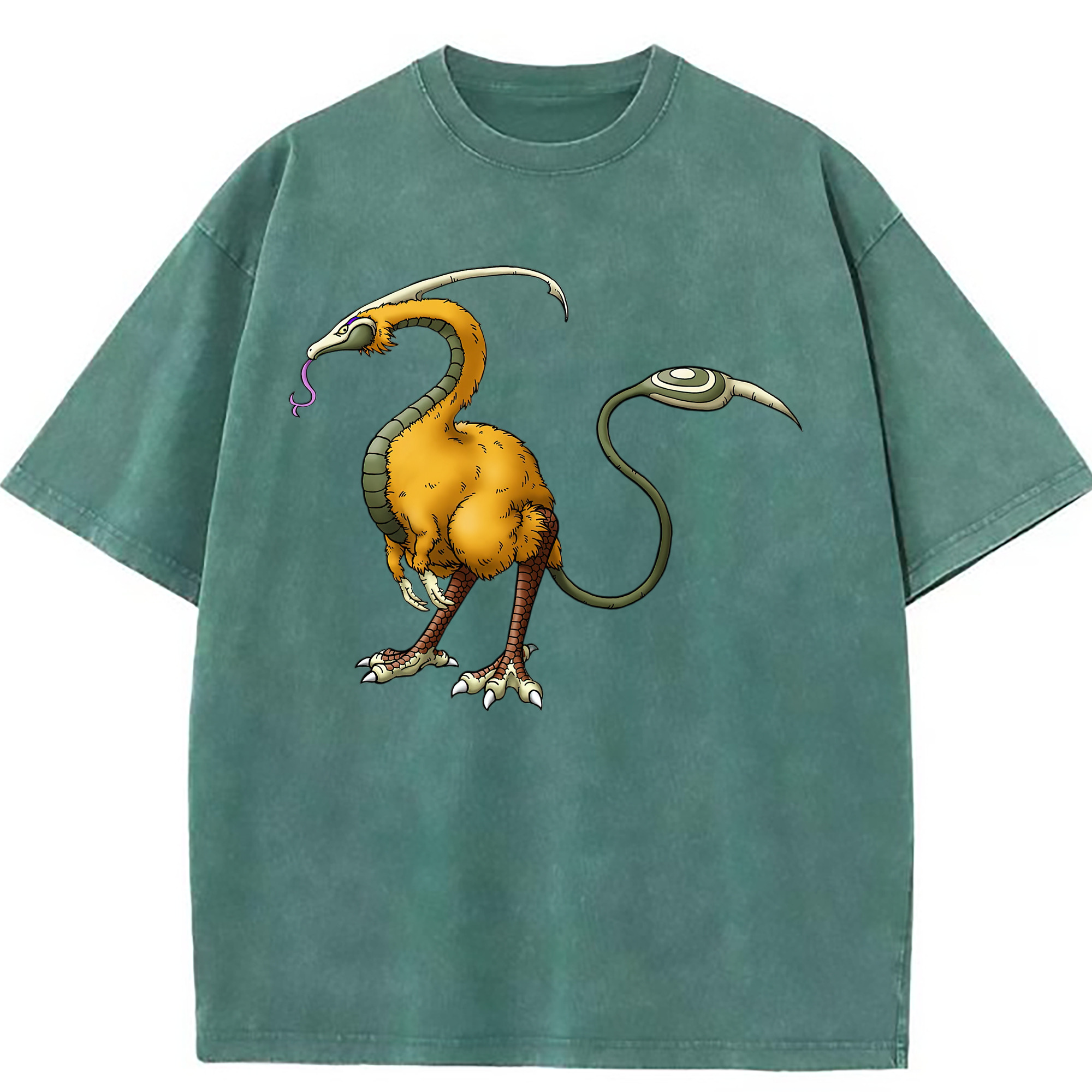 （画像用） ドラゴンクエスト Doragon Kuesuto Dragon Quest 綿100% ヴィンテージ風 半袖Tシャツ（フロントプリント）